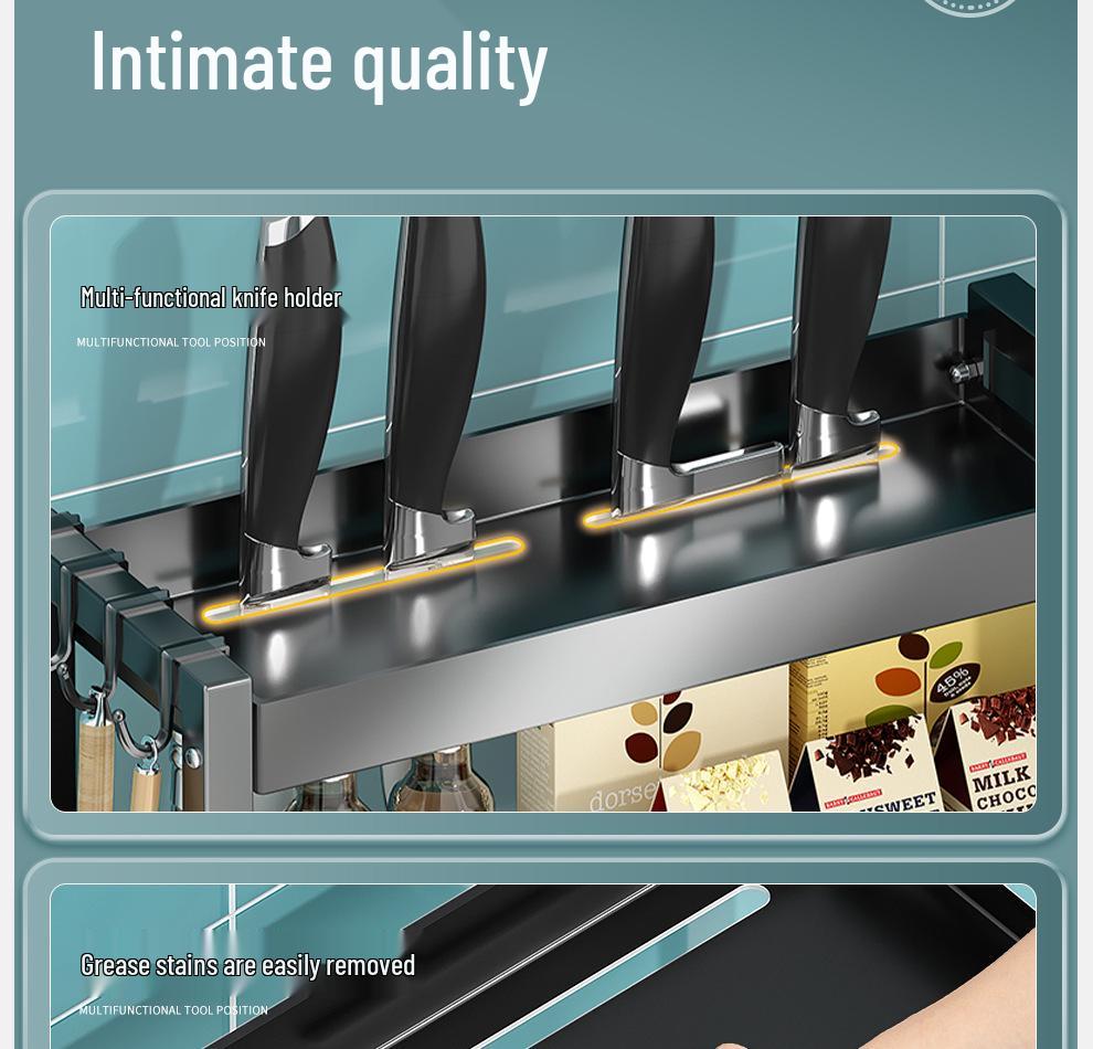 Countertop Kitchen Storage Rack for Spices and Sauces - Organize Oil, Salt, Vinegar, and Soy Sauce