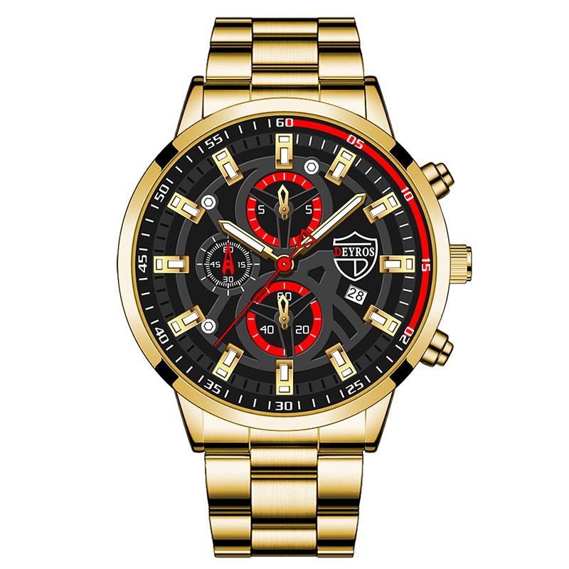 Mode Herren Uhren Luxus Edelstahl Quarz Armbanduhr Männlich Business Sport Leder Uhr Leuchtende Uhr