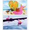 14 Pack Flamingo Inflatable Drink Holder Drink Pool Floats Cup Holder Floats Inflatable Floating Coasters Float Coaster For Pool Party Water Fun