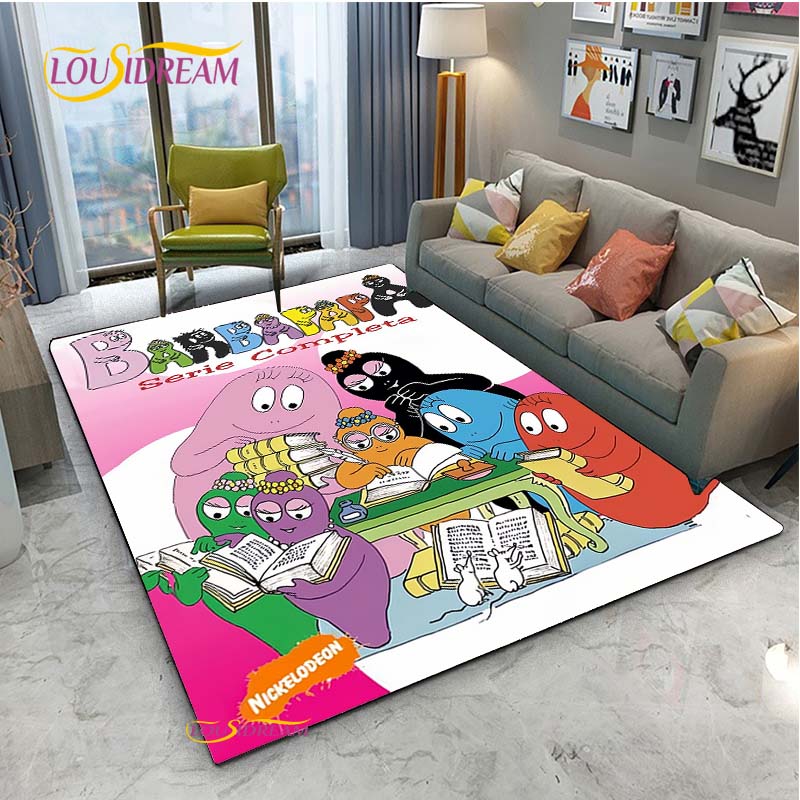 Barbapapa Cartoon Anime Carpet for Living Room Sofa Coffee Table Bedroom Rug Kitchen Kids Door unslip floor Mat Birthday gift