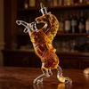 Karafka na Whiskey z Motywem Konia Ręcznie Robiona z Wysokoborosilikowego Szkła Dystrybutor Alkoholu Tematyka Dzikiego Zachodu Pudełko na Prezent z Alkoholem dla Mężczyzn Dzień Ojca Urodziny