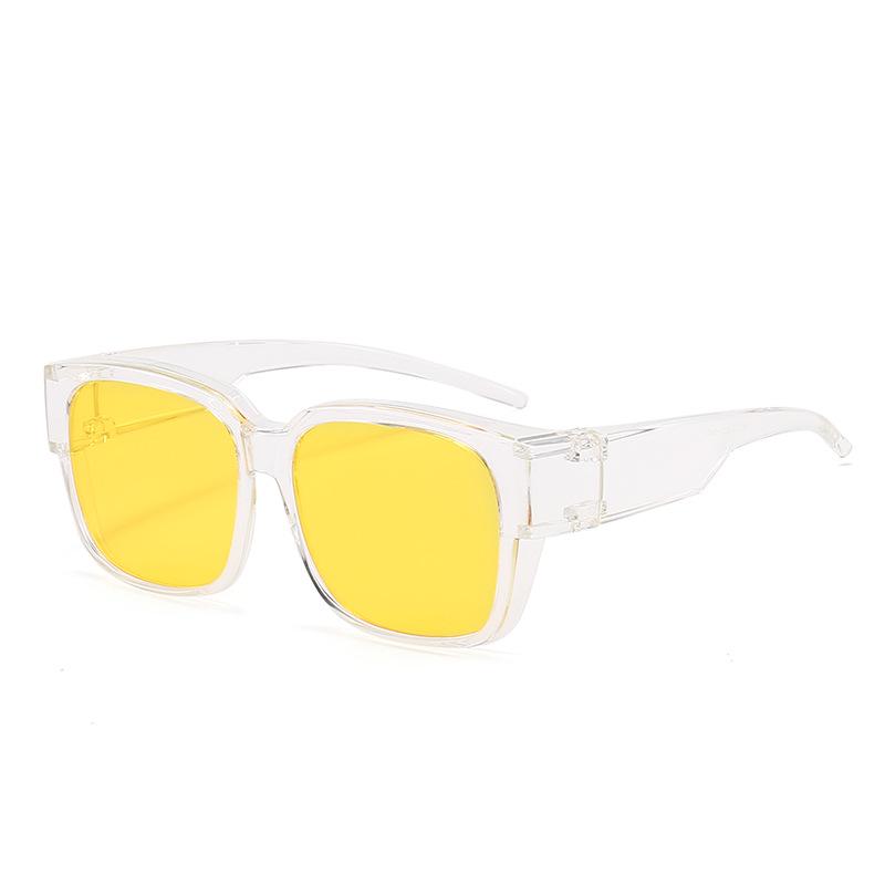 Luxury TR90 Square Frame Polarized Sunglasses - Unisex One-Piece, Dual-Use