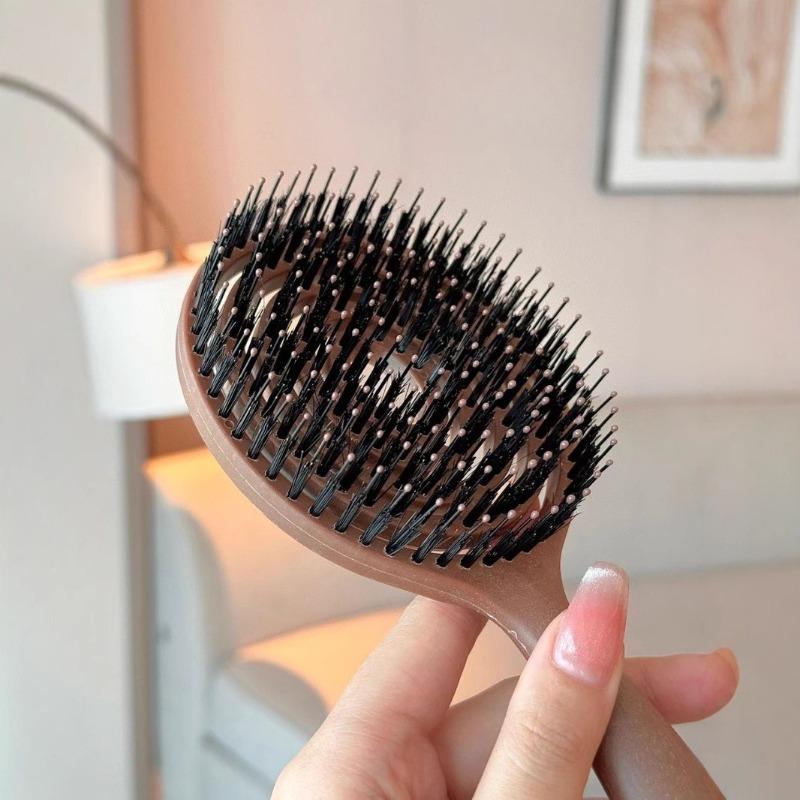 1Pc Boar Bristle Round Detangling Hair Brush for Volume Scalp Care Massage Women Wet Curly Comb Salon Hairdressing Styling Tools