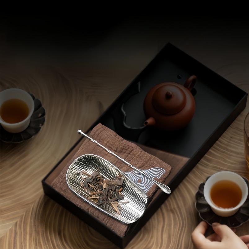 2Pcs/Set Alloy Weaving Chaze Tea Shovel Set Handmade Coffee Bean Taking Tools Traditional Kung Fu Tea-scoop Accessories