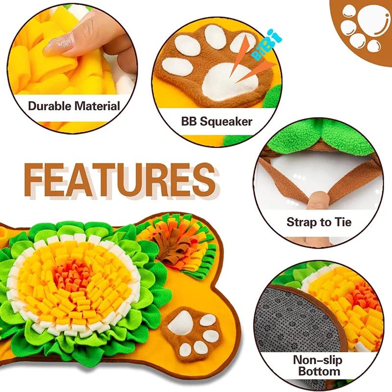 Pet Dog Snuffle Mat Interactive Sniffing Training Pad Slow Feeder Food Dispenser Stress Relief Toy
