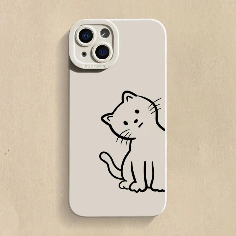 Cute Couple Cats Silicone Soft Phone Case For Samsung Galaxy S25 S24 S23 S22 S21 Ultra Plus FE A06 A26 A32 A33 A56 A34 A54 Cover