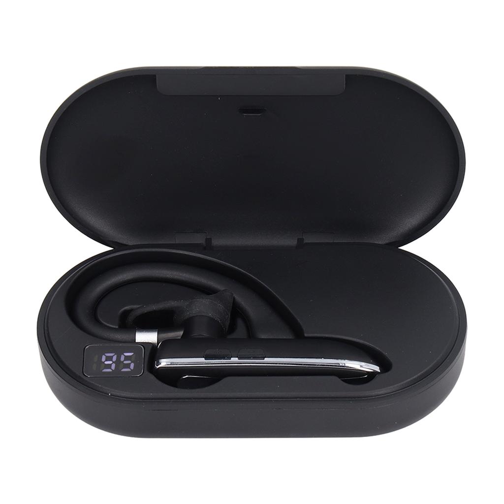 Bluetooth Earpiece Noise Cancelling Hands Free Rotatable Single Ear Wireless Headset with Charging Case for Sports Work