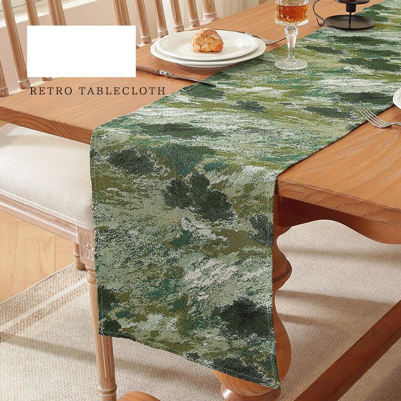 

American Retro Oil Painting Table Runner Comfort Color Long Tablecloth for Shoe Cabinet New Banquet Party Dinning Home Textile 35x180cm