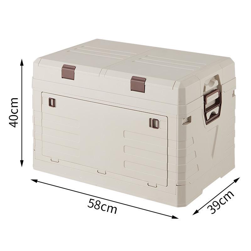 Baulone Pieghevole da Esterno con Coperchio in Legno per Campeggio e Picnic