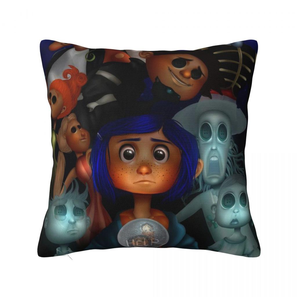 Coraline Tim Burton Pillow Case the Secret Door Fantasy Cushion Cover Custom Zipper Decor Pillowcase for Sofa 18