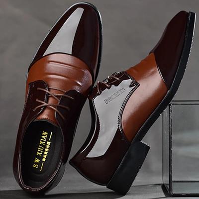 Neue Retro Klassische Kleiderschuhe für Schwarze PU-Leder Oxfords Freizeitschuhe für Herren Hochzeitsparty Büro Formelle Arbeitsschuhe