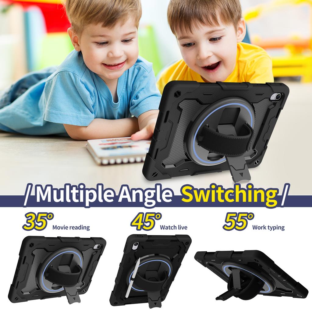 Rugged Case For Huawei MatePad 11.5 2023 Armor Stand Cover Multi-Layers Protection With 360 Rotatable Hand Strap Shockproof Capa