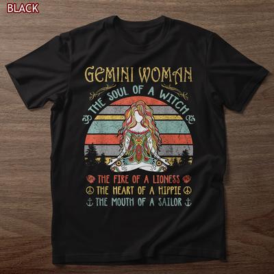 Zwillinge Frau Die Seele Einer Hexe Vintage Geburtstags-T-Shirt, Geburtstagsgeschenk