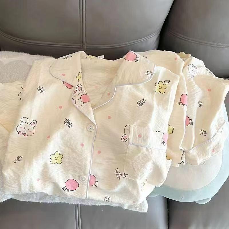 Cloud Cotton Short Pajamas Set With Breathable Fabric For Youth Women Summer Sleepwear