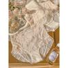 Quick-dry 3D Floral Lace Plus Size Womens  Sexy Mesh Panties Cotton Gusset