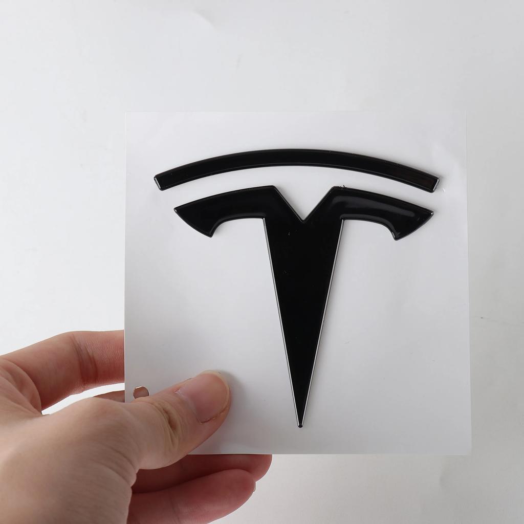 Car Sticker Tesla Tesla Car Front Emblem Rear Trunk Emblem Sticke for Model 3 Mode Y Metal Logo Replacement Rear and Rear Logos 