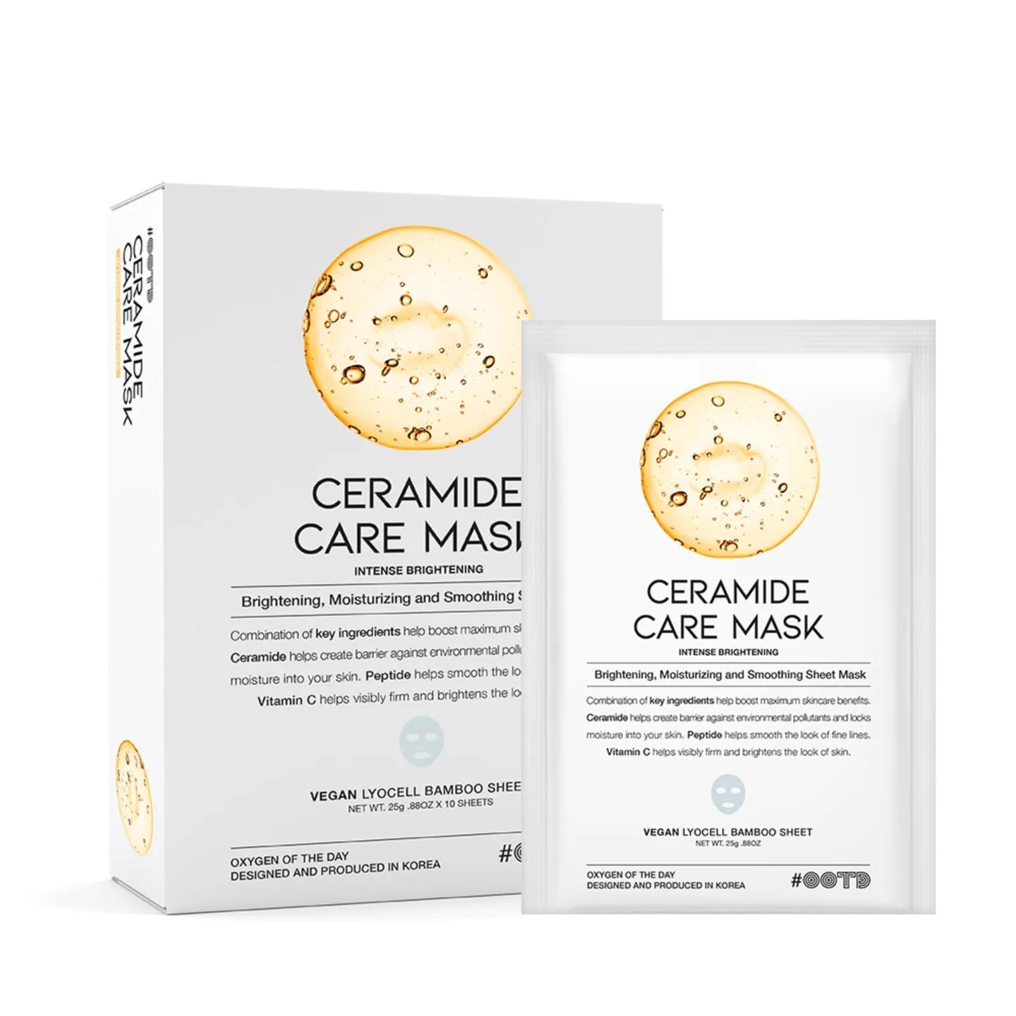 OOTD Beauty Ceramide Care Vital Tone-Up Mask 10 Sheets – Brightening & Skin Barrier Sheet Mask