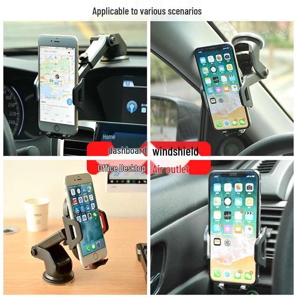 Retractable Suction Cup Car Phone Mount with Air Vent Holder