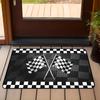 Black And White Checkered Racing Car Geometric Honeycomb Rug For Living Room, Bedroom, Office, Hotel And Home Decoration Carpets