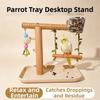 Wooden Parrot Tray Rack Bite Resistant Bird Platform Food Box  Training Tool
