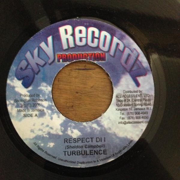 7inch Record TURBULENCE / KING FRESH - Respect Di I / Myself And I NONE Sky Recordz Pro 2005 Jamaica Reggae, Ska & Dub Used