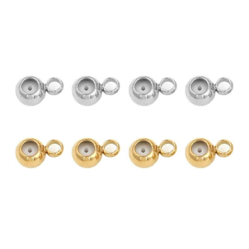 Set of 20 Silicone Plug Stopper Bead Spacer Beads for Necklaces and Bracelets Stainless Steel Jewelry Positioning Beads