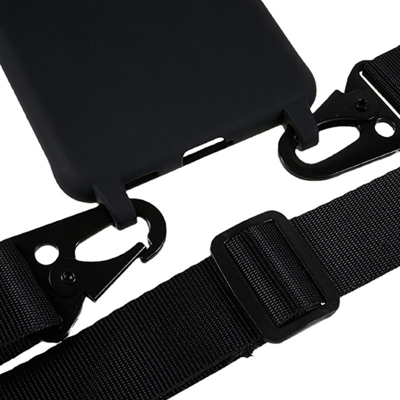 For Samsung Galaxy S21 FE 5G Soft TPU Matte Phone Case Anti-drop Cover with Wide Lanyard