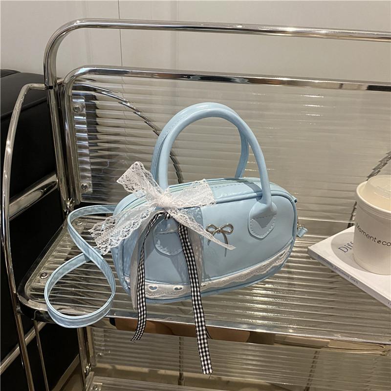 Niche Versatile Cute Lace Portable Boston Bag Women's 2025 Summer New High-end Shoulder Messenger Bag