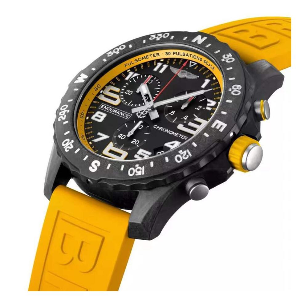 Orologio da Uomo al Quarzo Sportivo Multifunzione di Alta Gamma Sei Lancette Professionale Quadrante da 42mm Cinturino in Silicone Impermeabile meno