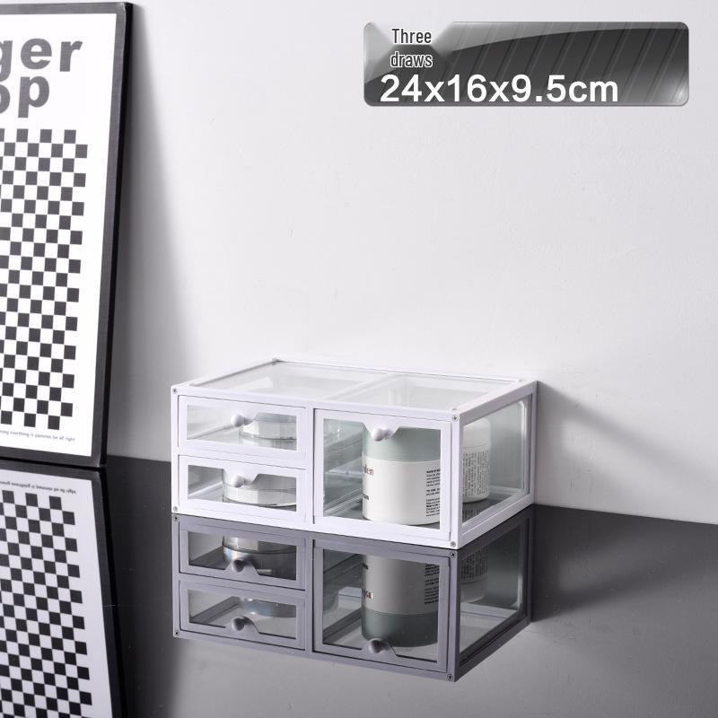 Luxury Glass Cosmetic Organizer - Dustproof Storage for Skincare, Lipsticks, and Masks