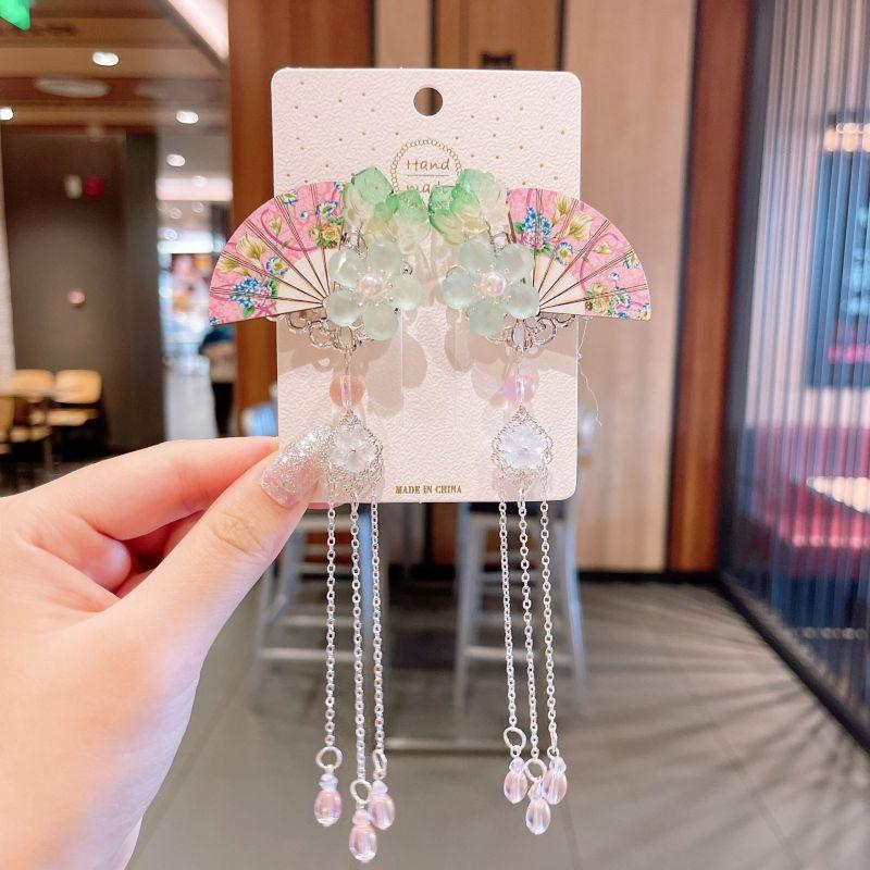 Antyczna zawieszka z frędzlami, spinka do włosów, akcesoria dziewczęce