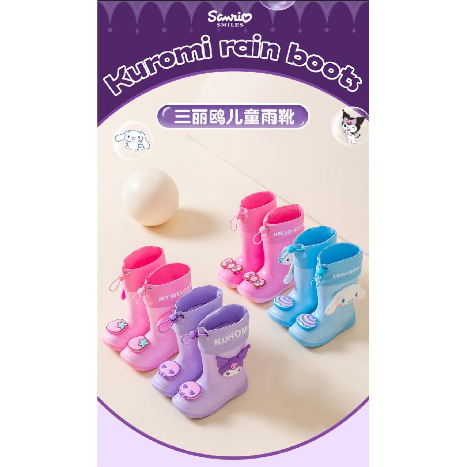 Children's Rain Boots Girls' Water Boots Non-Slip Waterproof Rain Boots Girls' Kuromi Kindergarten Kids' Water Shoes