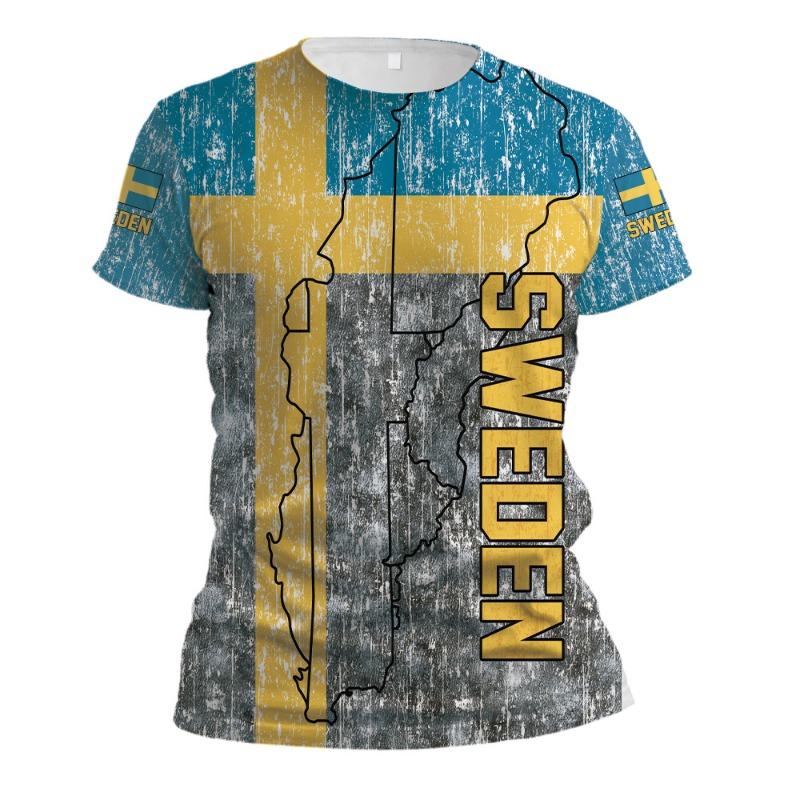 Spring Summer Round Neck Short Sleeve 3D Digital Printed T-shirt Fashion Youth Letter Printed T-Shirts