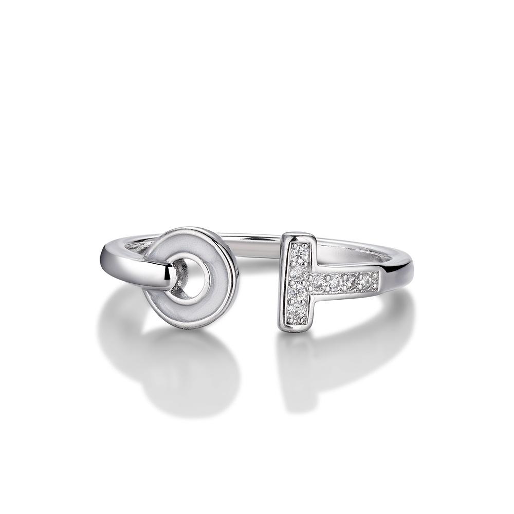 

Seiko White Fritillary Micro-inlaid Zircon Open Ring Design Non-Fading Ring Jewelry