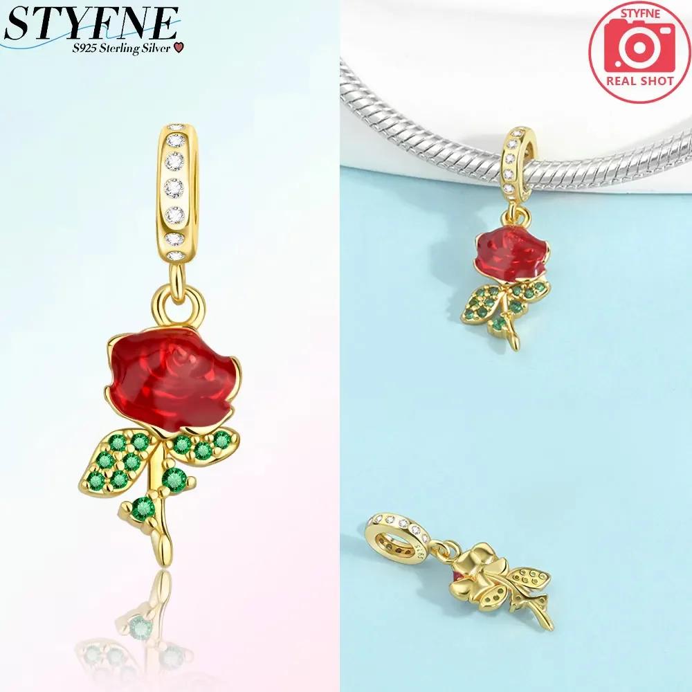 Fit Charms For Original Bracelets Diy Rose Daisy Tulip Charm Beads 100% Copper Jewelry Making Necklace For Women Gift