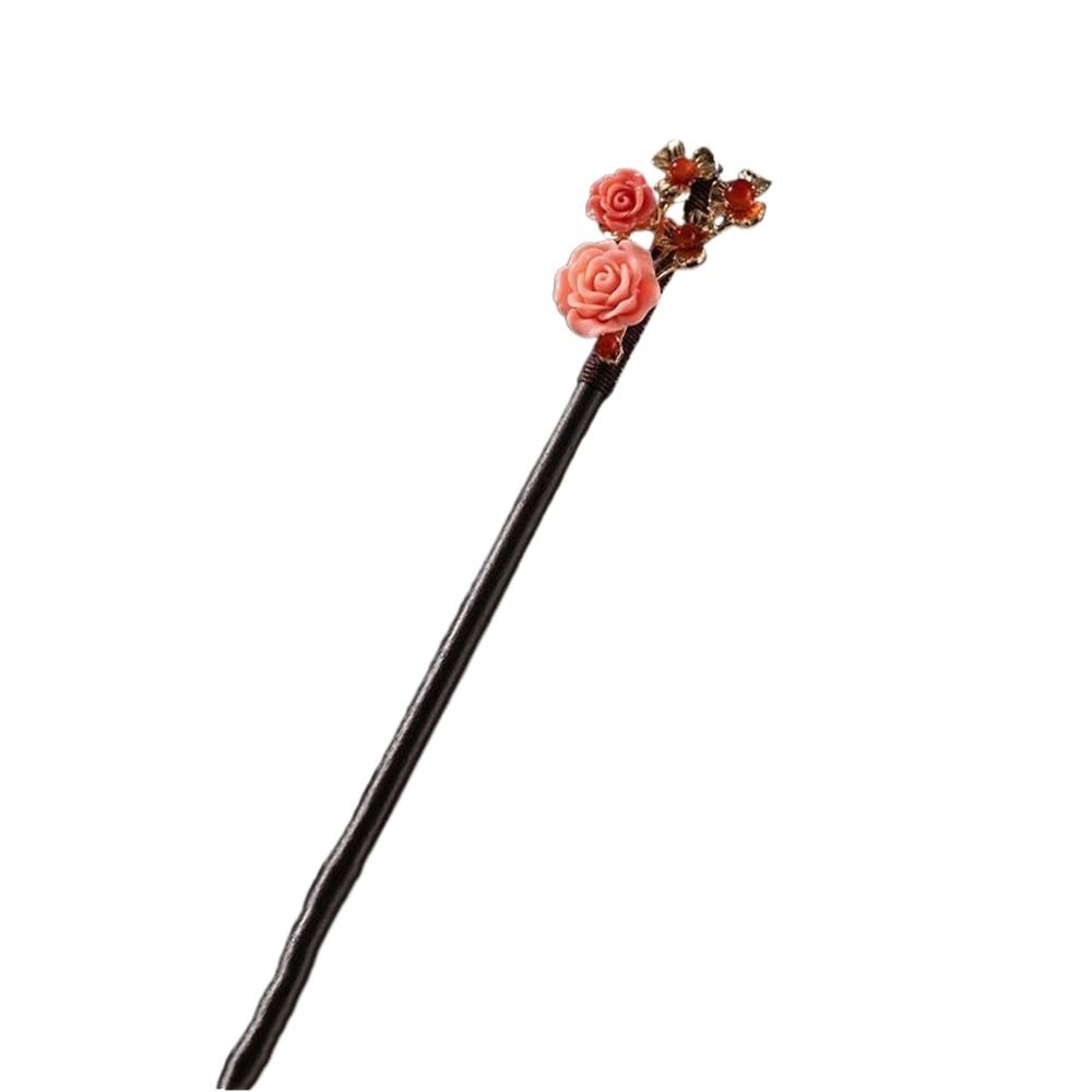 Imitation  For Women Hair Accessories Wooden Hair Fork Flower Hair Sticks Chinese Style Hairpin