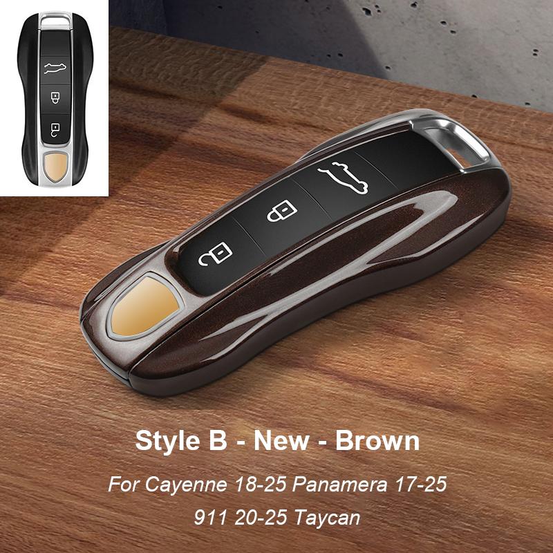 Solid Color ABS For Porsche Panamera Macan 718 Taycan 911 Cayman Boxster 971 Remote Smart Car Key Case Cover Car Accessories