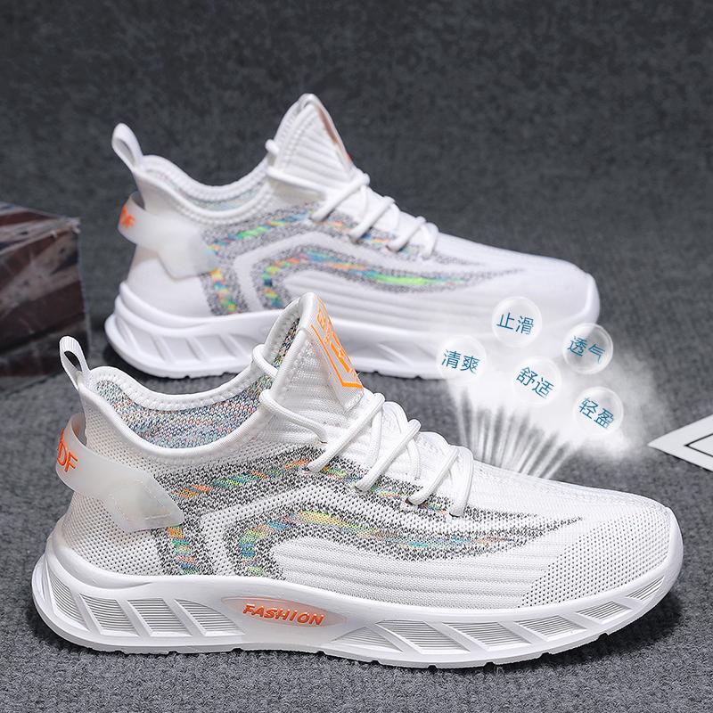 

Платформенная спортивная обувь Повседневные кроссовки для мужчин Лоферы Спортивные и для отдыха Апринг и Осень Лоферы Ткань Вентилируемая Новинка 44 белый