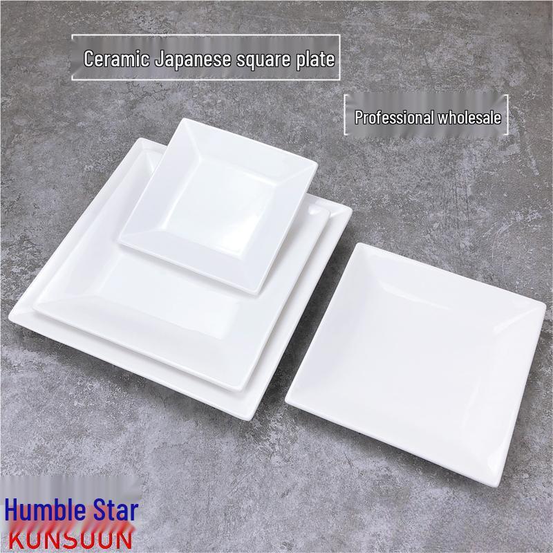 Qianxing Pure White Ceramic Square Plate