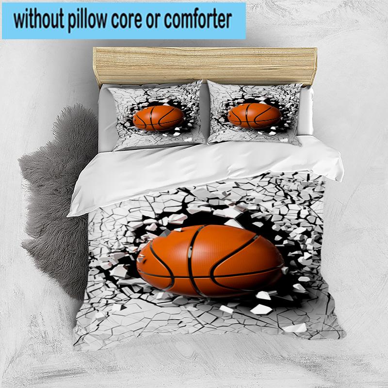 3PCS Basketball Pattern Background 3pcs Bedding,Including 3PCS Duvet Cover And 2pcs Pillowcases Perfect for Christmas,Ideal for Bedroom, Dormitory