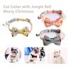 Pet Breakaway Cat Collar Bow Tie and Bell Cute Plaid Christmas Red Elastic Adjustable Dog Collar with Sash Bell New Year Gifts