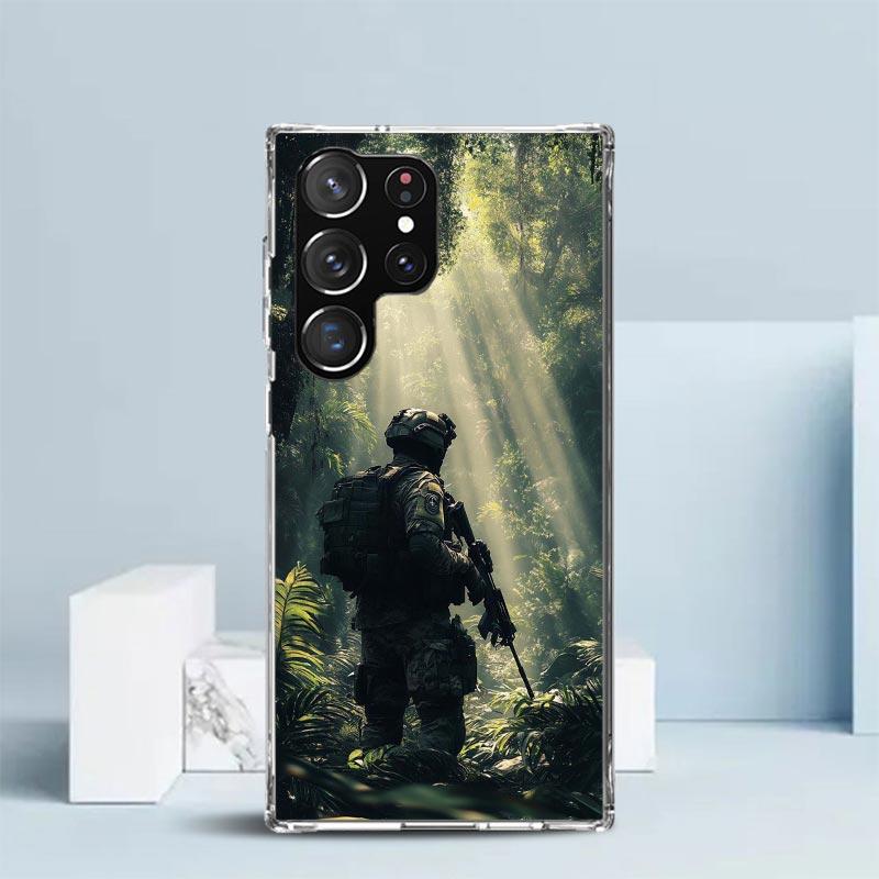 Military Army Special Forces Soft Cover for Samsung Galaxy S25 Edge S26 S24 S23 Ultra Phone Case S22 S21 Plus S20 FE Print Patte