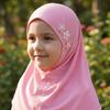 with Floral Ornament Crystal Linen Headscarf Soft Head Cover Beautiful Head Wrap Turban  Children
