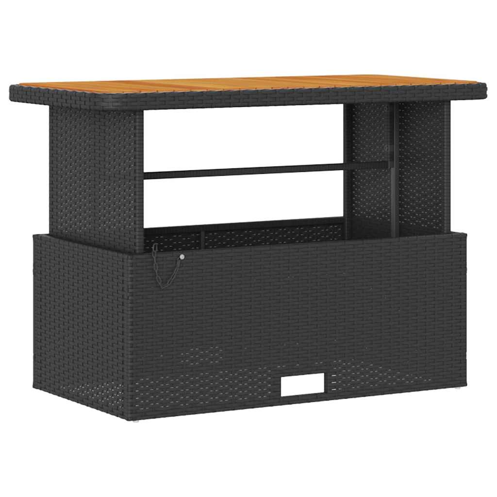 Garden Dining Set Black Poly Rattan
