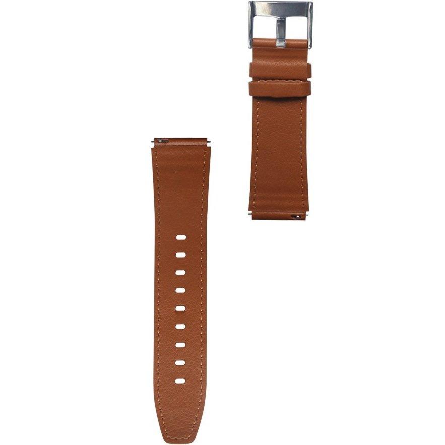 Universal Leather Strap 22mm, Grained Texture, Brown