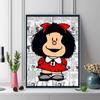 mafalda 100% Round Full Drill 5D DIY Diamond Painting Embroidery Cross Stitch Rhinestone Décor toilet 3 piece set