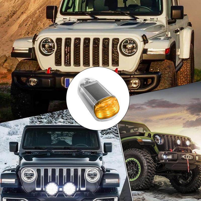 Wireless Cab Lights For Truck 12-LED No Drill Car Cab Lights Waterproof Solar Power Cab Marker Lights Adhesive Most Cars RVs