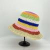 Straw hat women's foldable fisherman's hat, sunshade to show the face, small face cover basin hat ins tide and age reduction, large brim