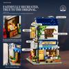 NEW LED Japanese Style Street View Grocery Store Building Blocks Japan Izakaya Modular Bricks Toys for Adults Kids Gifts Decor