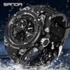 Sanda Teen's Waterproof Dual Display Sports Watch with Luminous Alarm